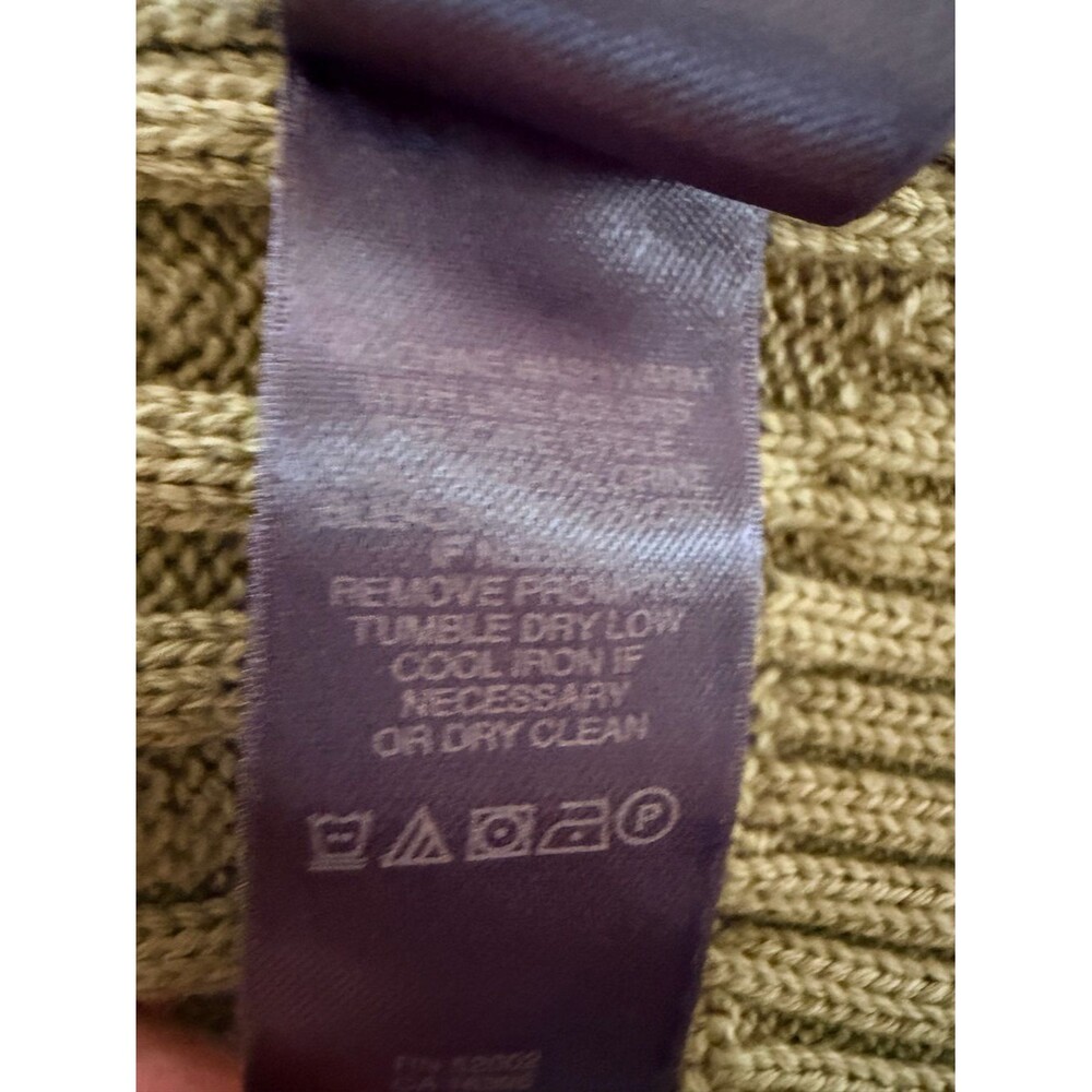 Vintage Liz Claiborne Pullover Cotton Cable Knit Sweater Size XL Olive Green - Picture 9 of 10